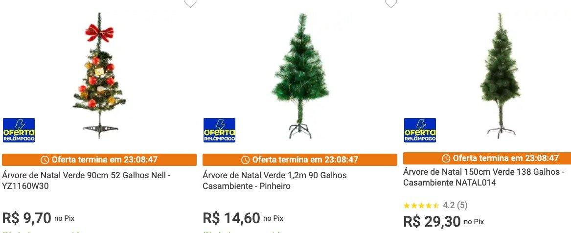 ÁRVORES DE NATAL A PARTIR DE R$ 9 NO MAGALU