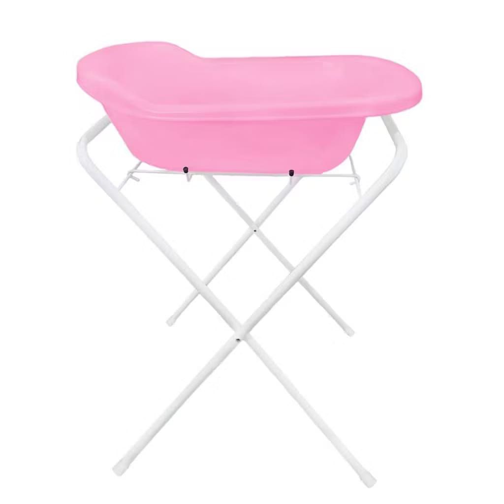 Banheira com Suporte Universal Dobrável Portátil (rosa,azul e branca)