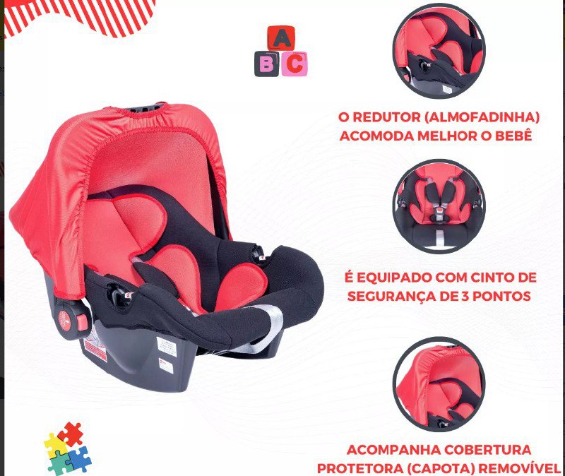 Bebe Conforto Drc G0+ Até 13kg Preto E Vermelho Styll Baby