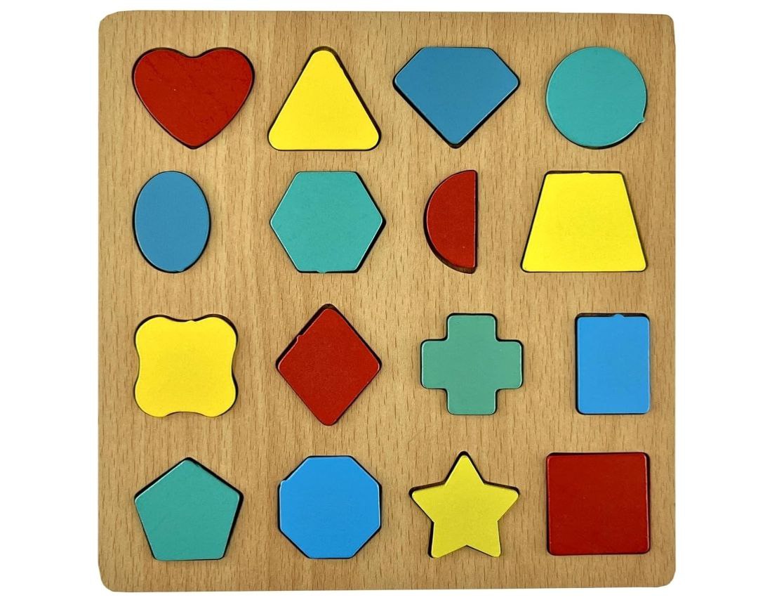 Brinquedo em Madeira, Encaixe Formas, Frações, Toy Mix