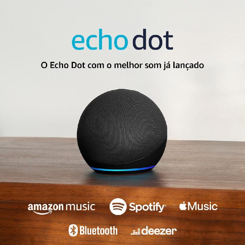 CORRE! Echo Dot 5ª geração | O Echo Dot com o melhor som já lançado | Cor Preta