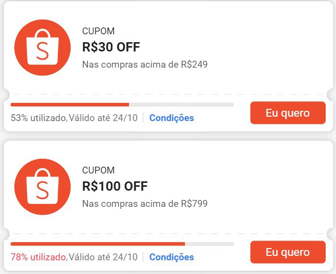 🚨 CUPONS SHOPEE LIBERADOS