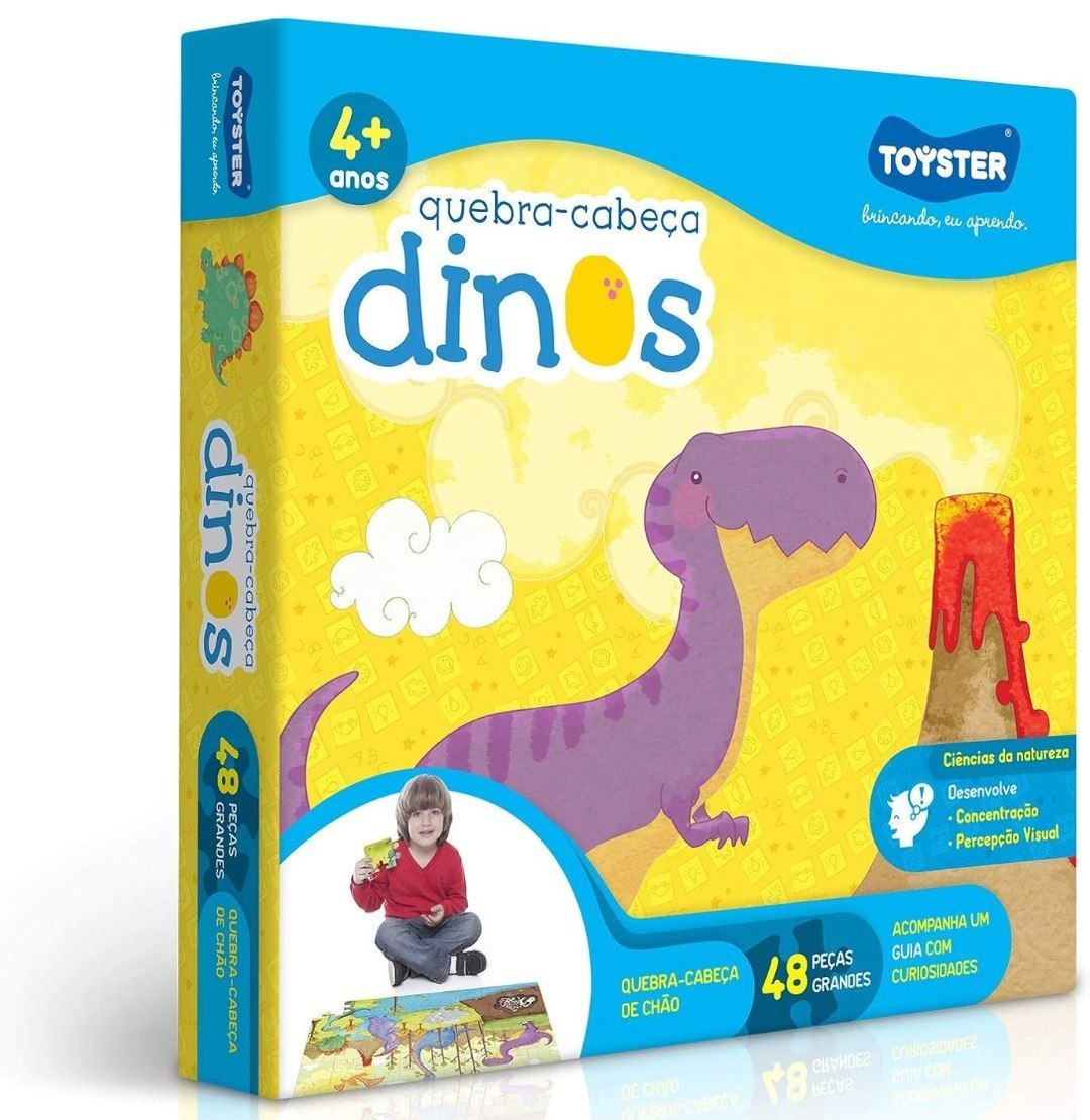 Dinos - Quebra-Cabeça Grandão, 48 peças - Toyster Brinquedos