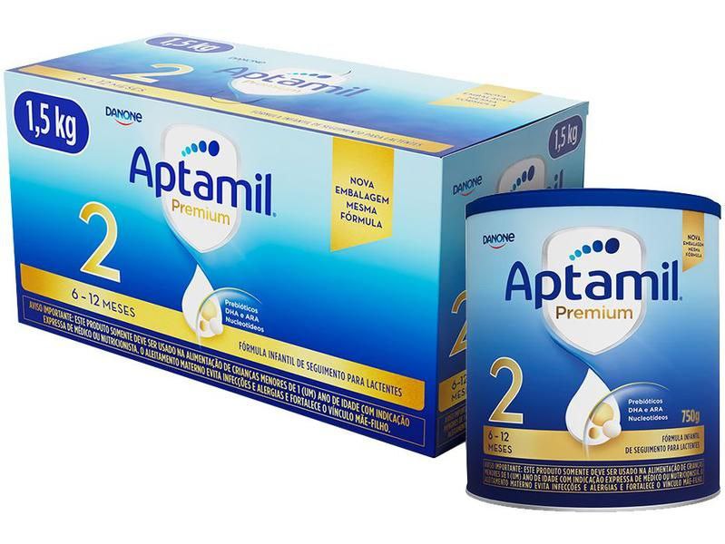 Fórmula Infantil Aptabox Premium 2 Sabor Original Aptamil 750g Cada 2 Unidades