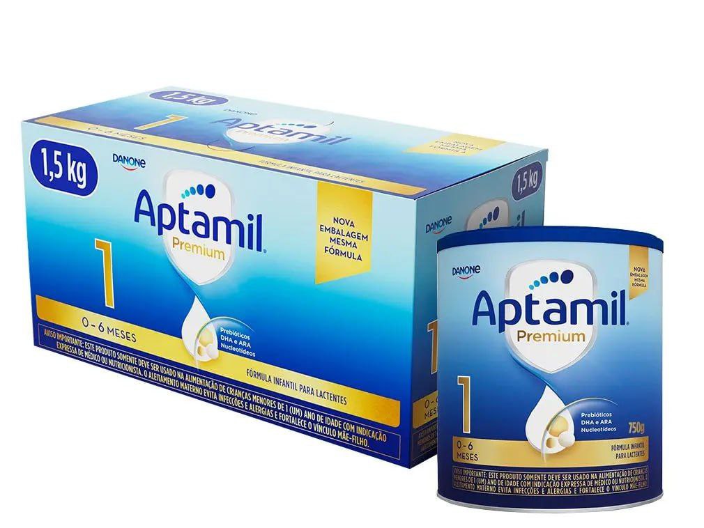 Fórmula Infantil Aptamil Premium 1 - 1,5KG (2 latas com 750g cada)