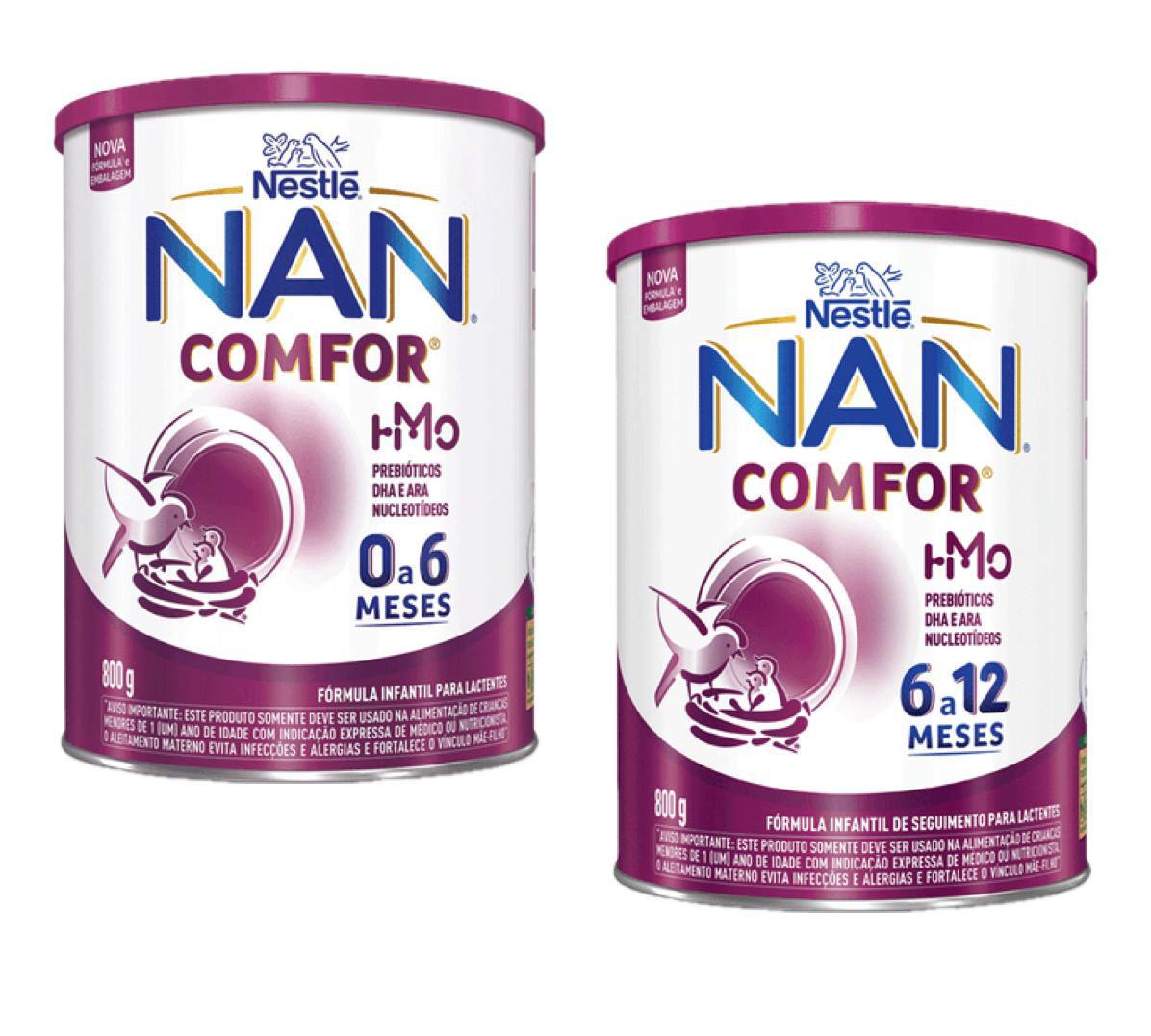 Fórmula Infantil NAN Comfor HMO (0 a 6 Meses) ou (6 a 12 meses) 800g