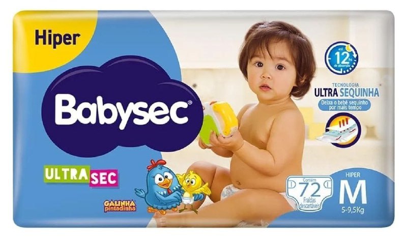 Fralda Babysec Ultrasec M 72 Unidades