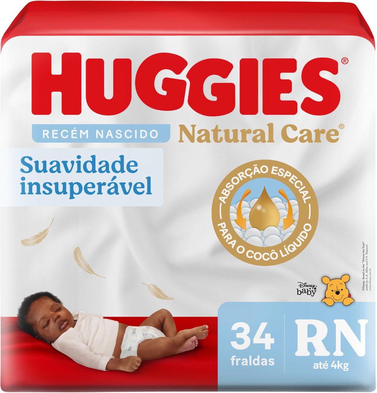 Fralda Huggies Natural Care RN com 34 Unidades