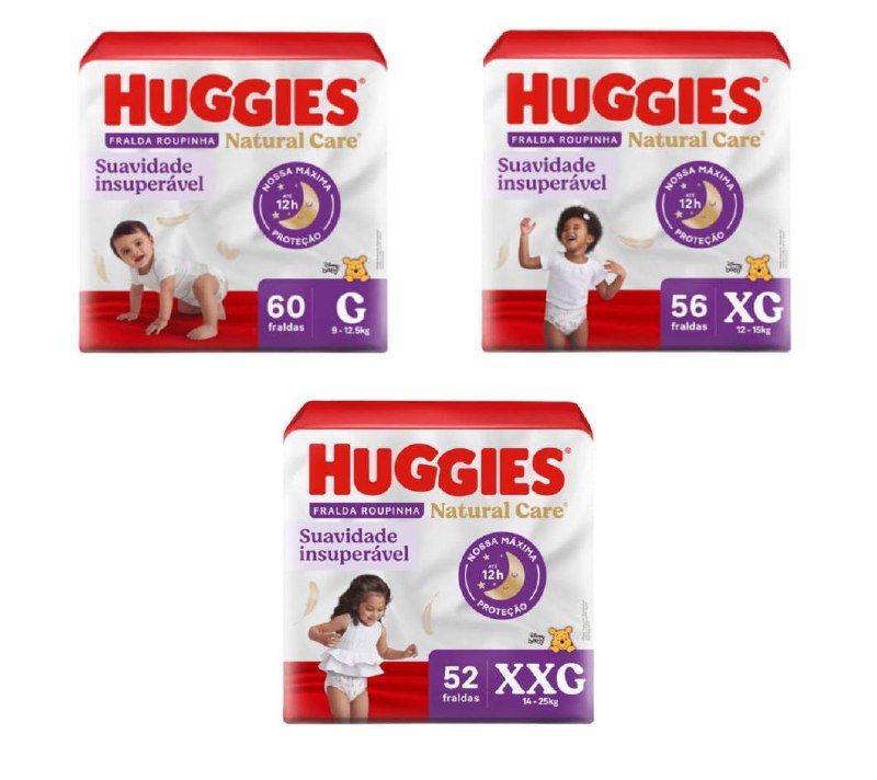 Fralda Huggies Natural Care Roupinha