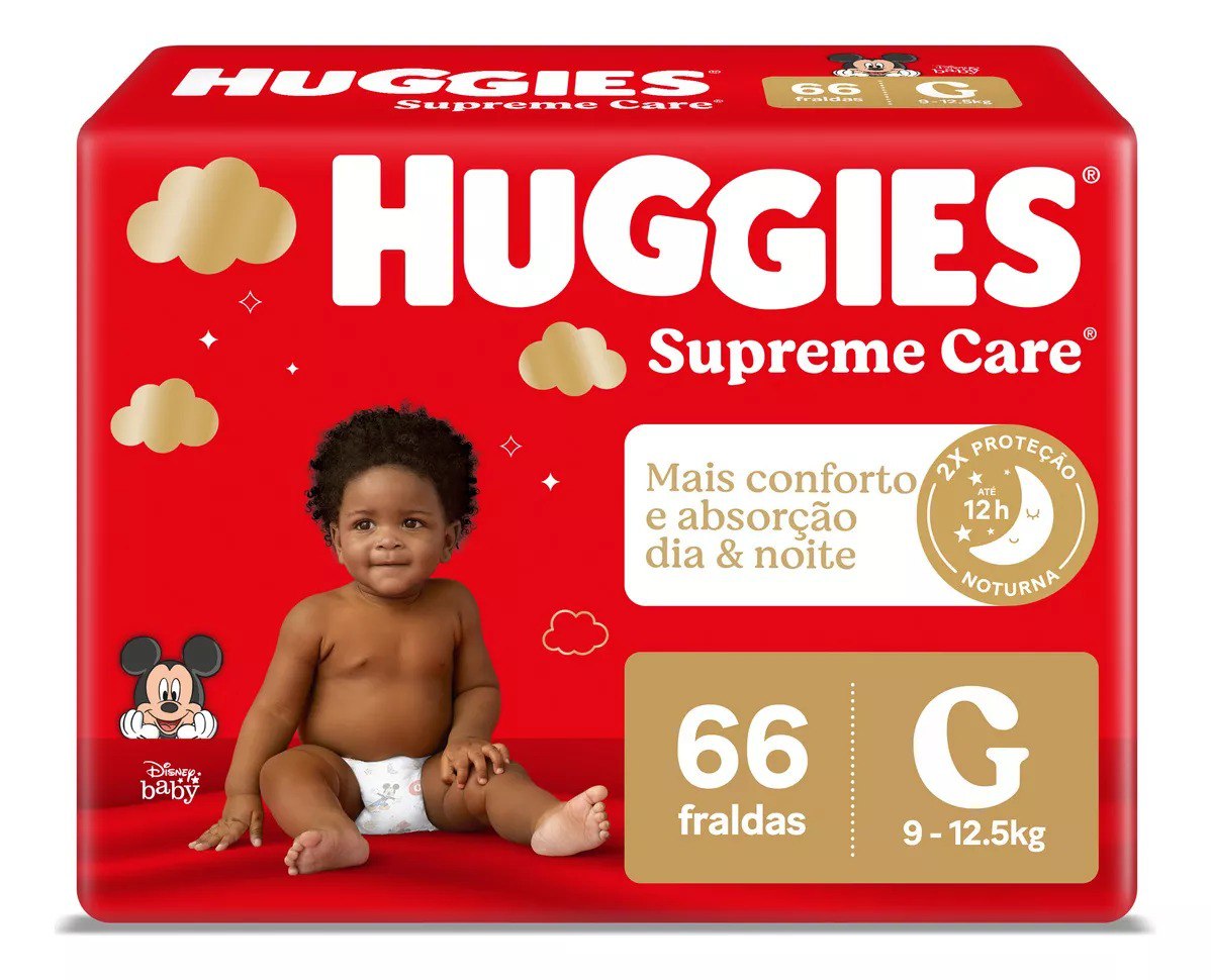 Fralda Huggies Supreme Care G com 66