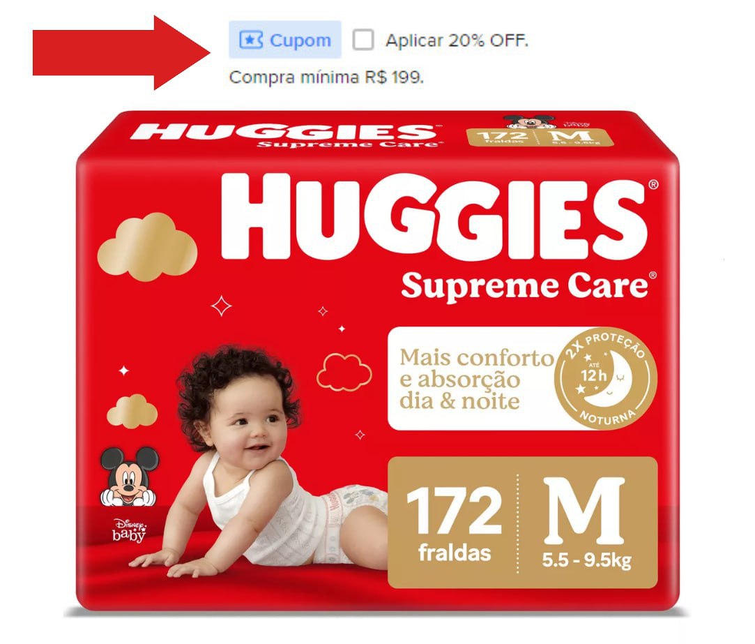 Fralda Huggies Supreme Care Giga M 172 Unidades