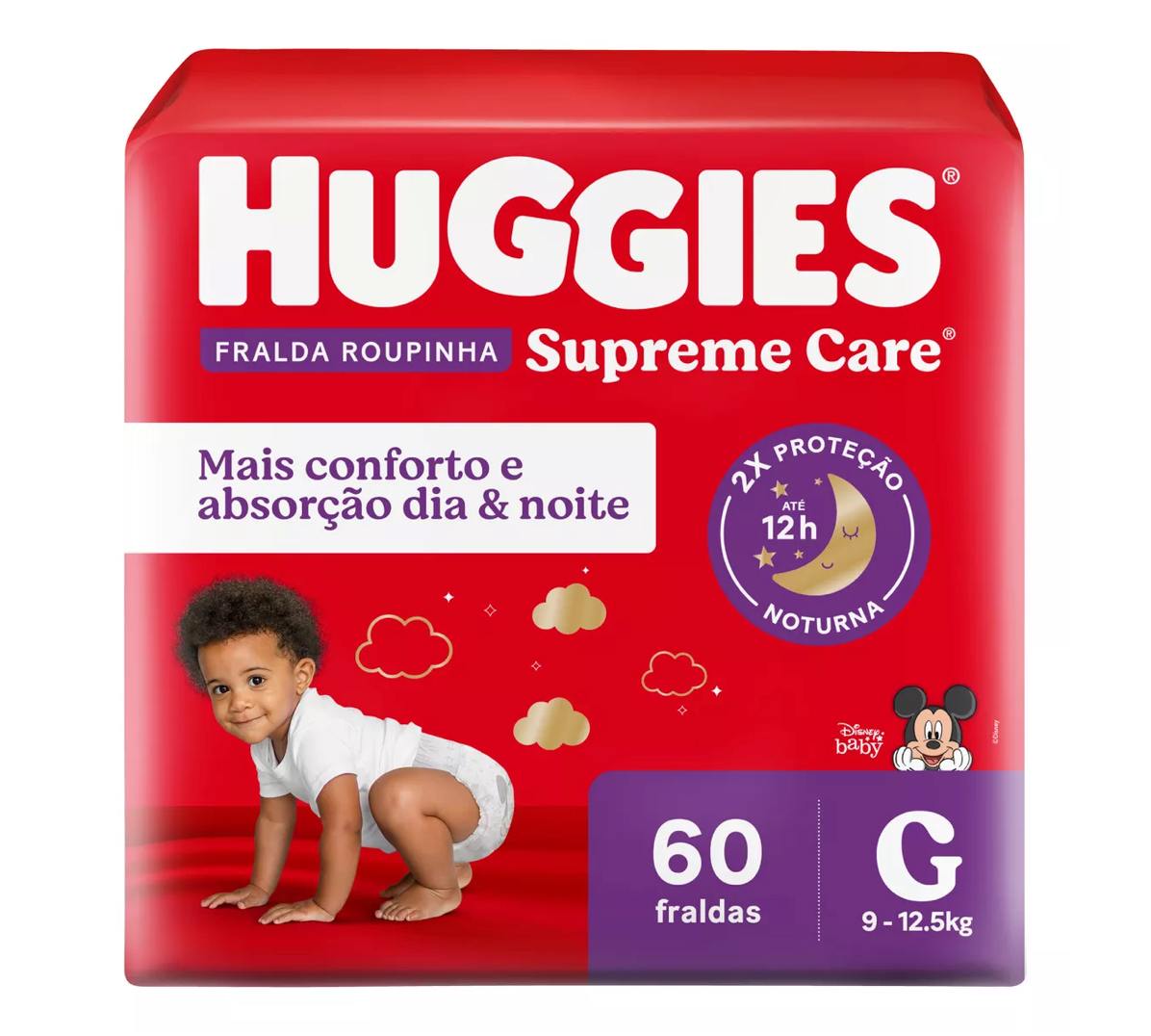 Fralda Huggies Supreme Care Roupinha G 60 unidades