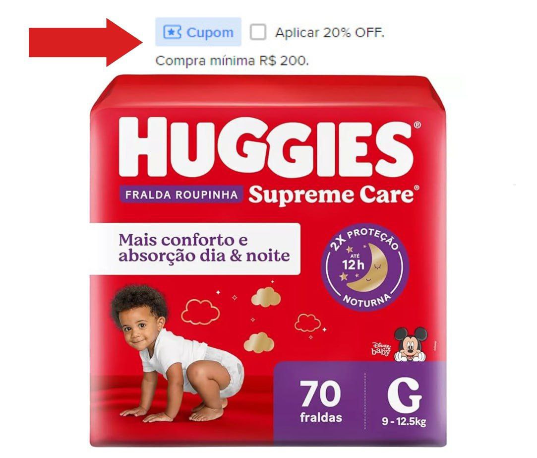Fralda Huggies  Supreme Care Roupinha G 70 unidades