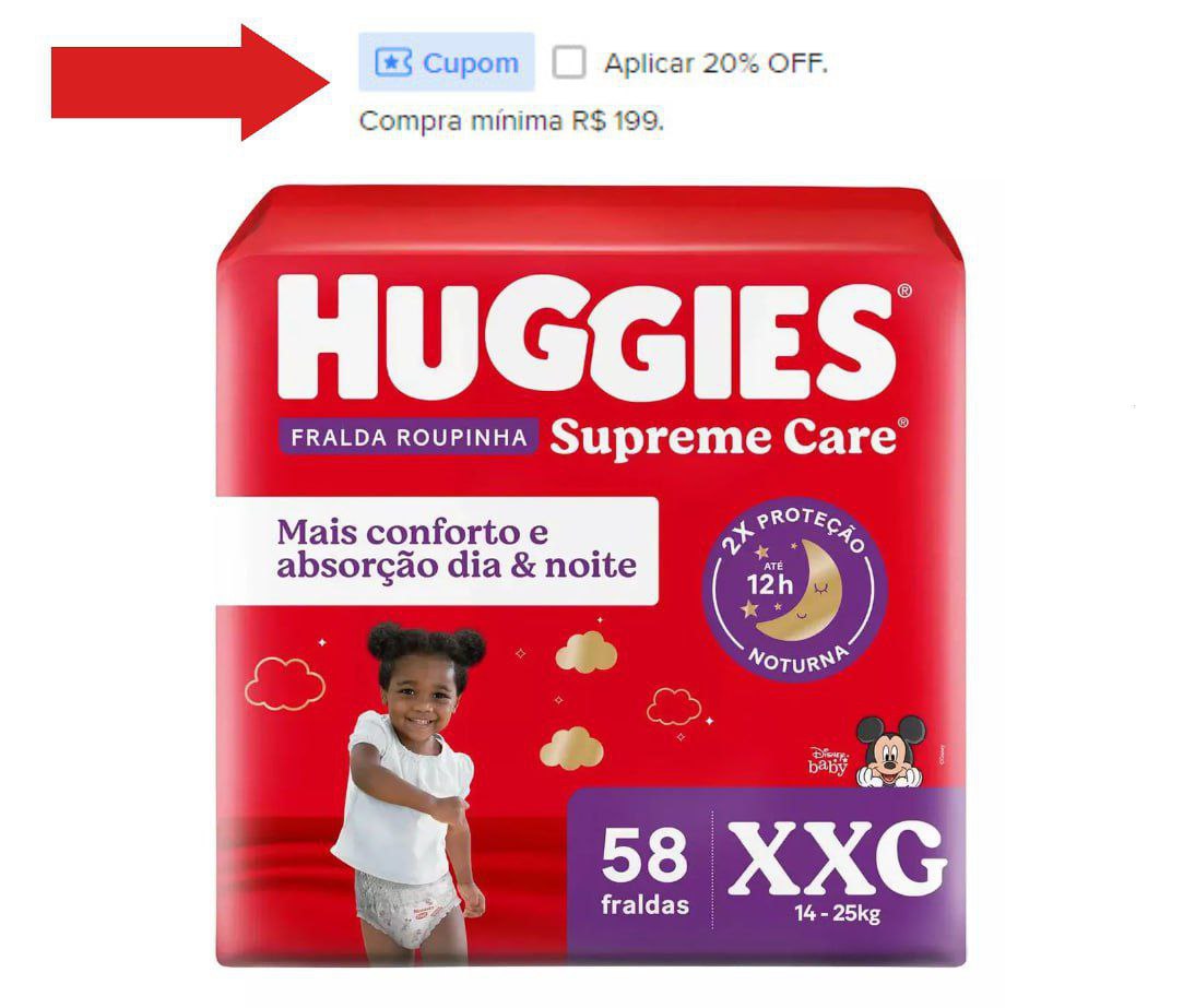Fralda Huggies  Supreme Care Roupinha XXG 58 unidades