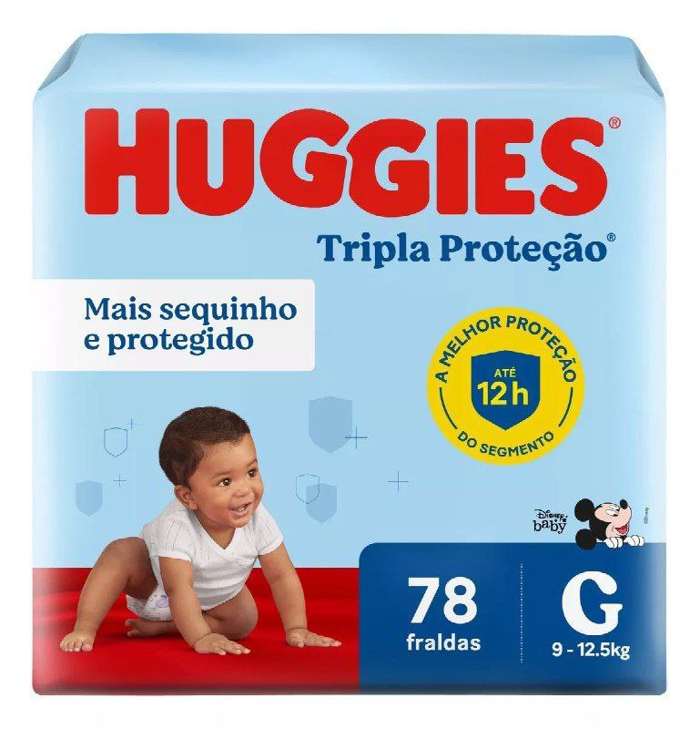 Fralda Huggies Tripla Proteção G com 78