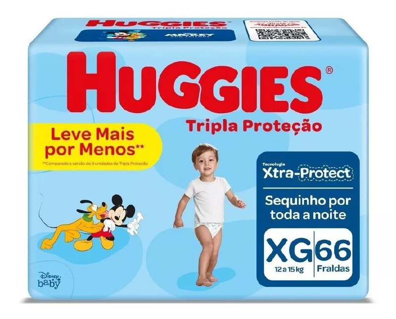 Fralda Huggies Tripla Proteção Xg - 66 Fraldas