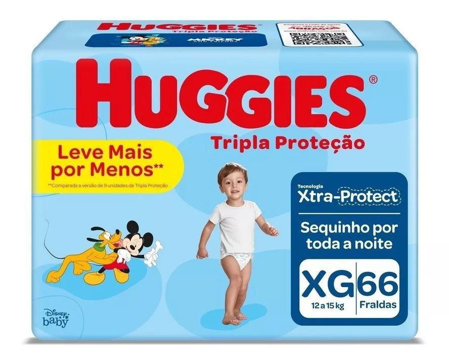 Fralda Huggies Tripla Proteção XG com 66 Fraldas