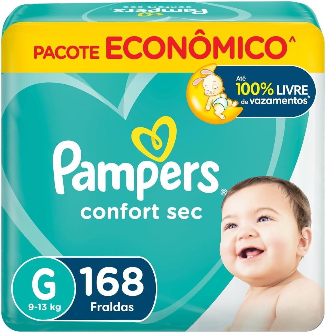 Fralda Pampers Confort Sec G 168 Unidades