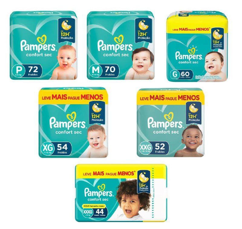Fralda Pampers Confort Sec (Pacote menor)