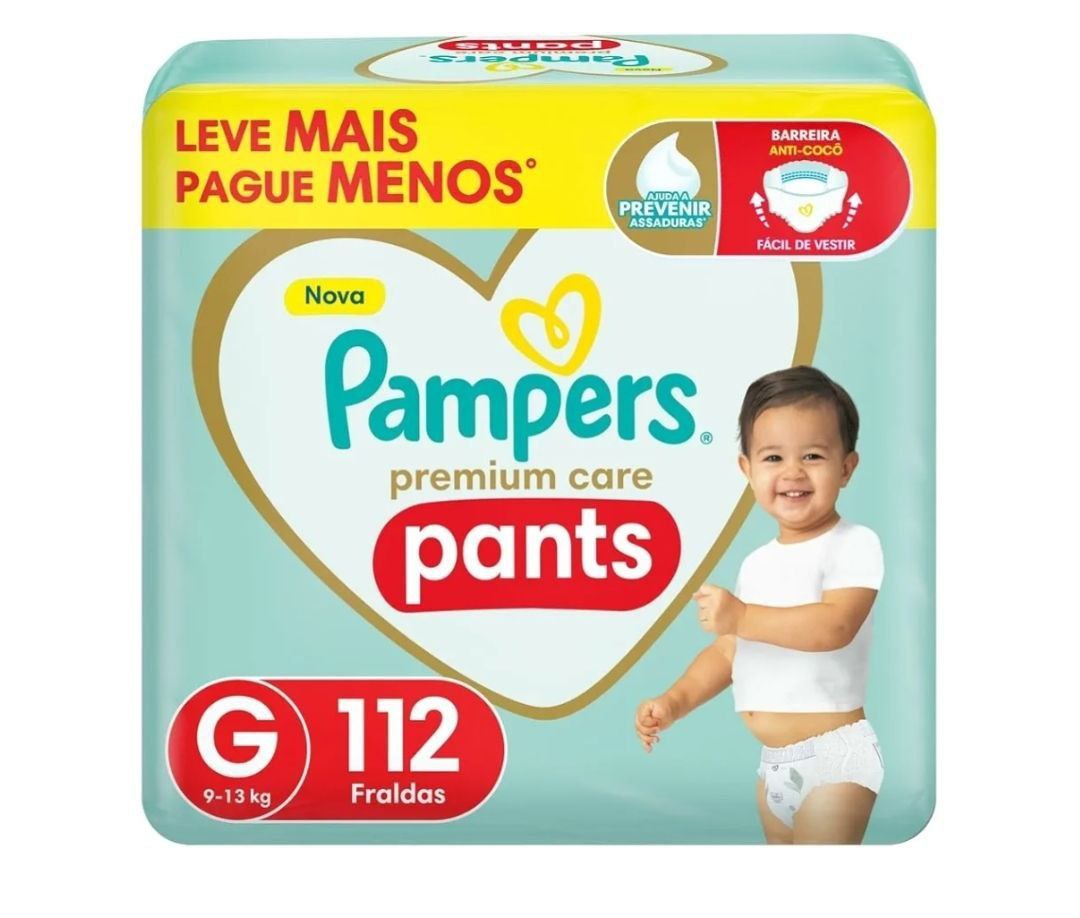 Fralda Pampers Pants Premium Care G com 112 unidades (Embalagem pode variar)