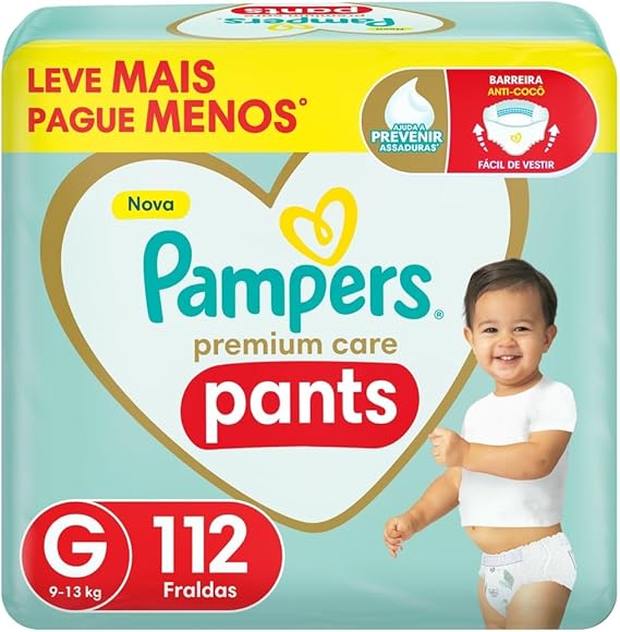Fralda Pampers Pants Premium Care G com 112 unidades (Embalagem pode variar)