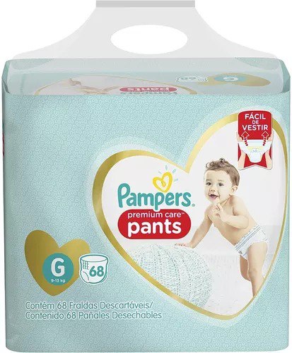 Fralda Pampers Pants Premium Care G com 68 unidades