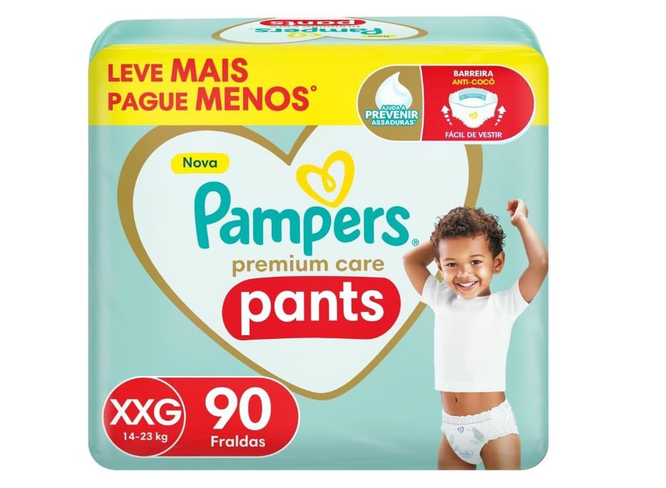 Fralda Pampers Premium Care Pants XXG 90 (Roupinha)