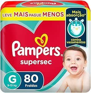 Fralda Pampers Supersec G com 80 unidades