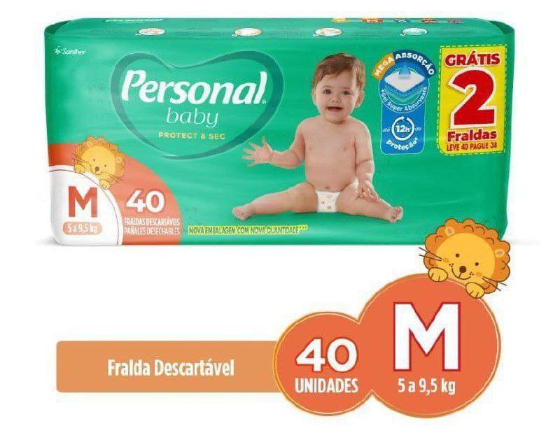 Fralda Personal Baby Protect e Sec M 40 Unidades