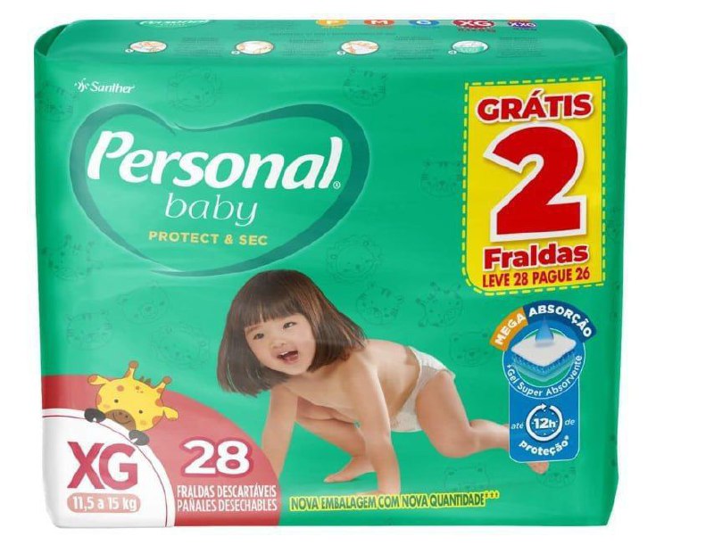 Fralda Personal Baby Protect e Sec XG 28 Unidades