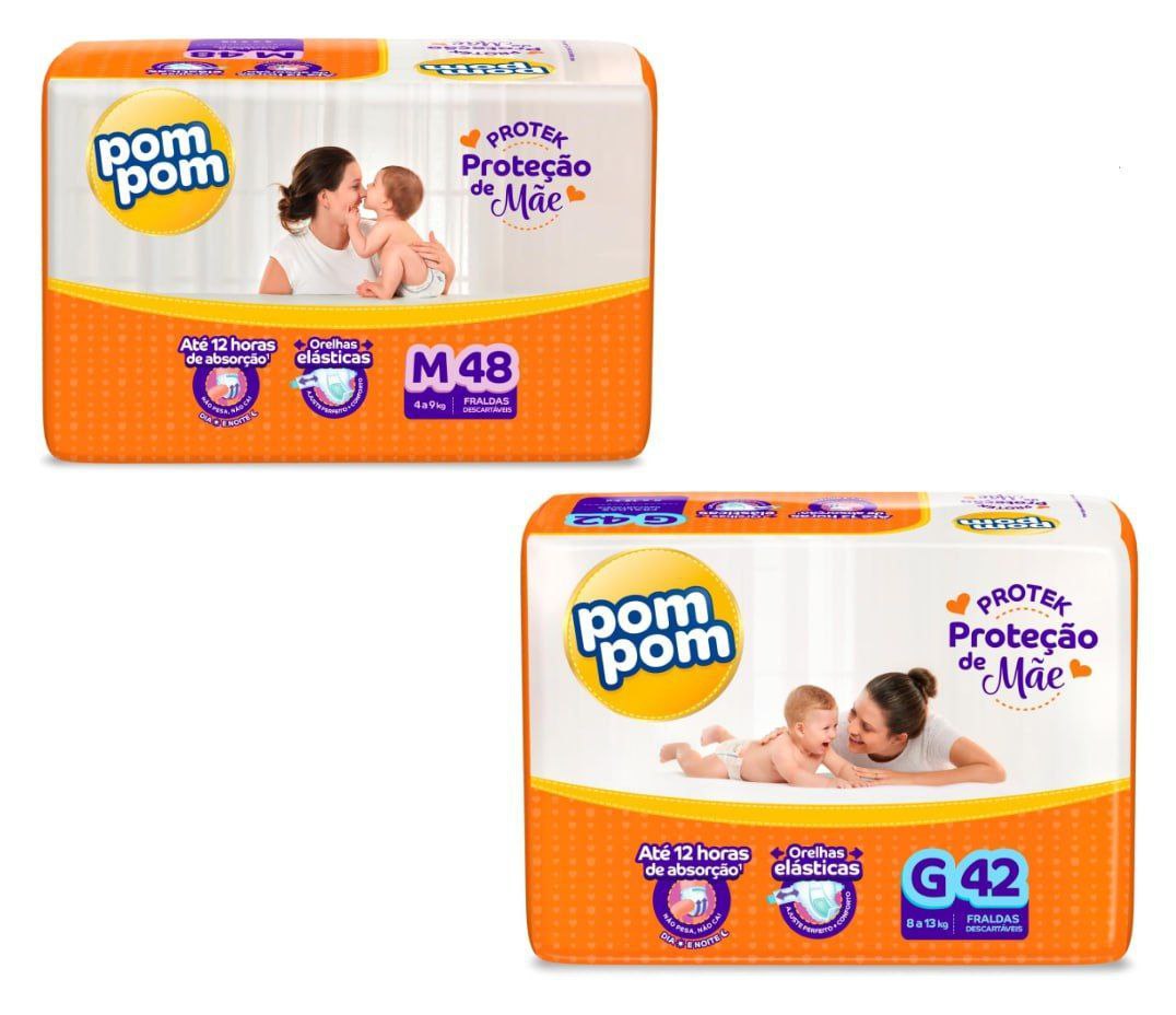 Fralda Pom Pom Protek Proteção de Mãe