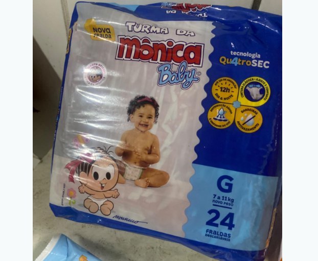 Fralda Turma da Mônica Baby Jumbo G 24 Unidades