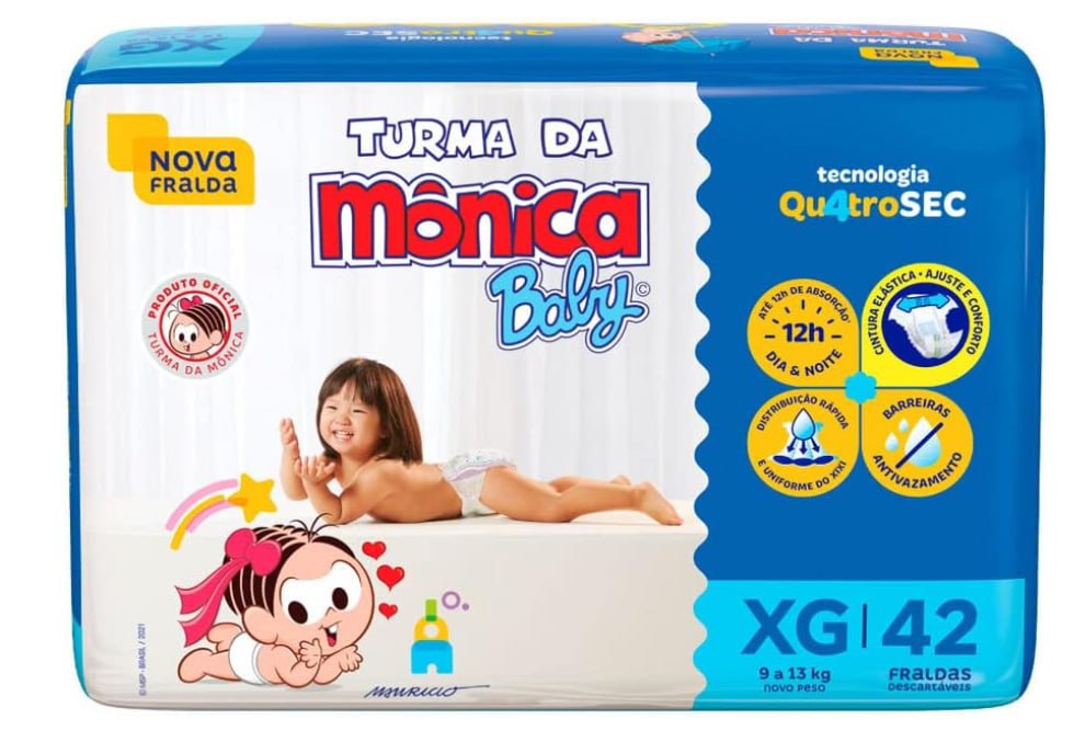 Fralda Turma da Mônica Baby Mega XG 42 Unidades