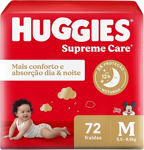 Fraldas Huggies Supreme Care M com 72