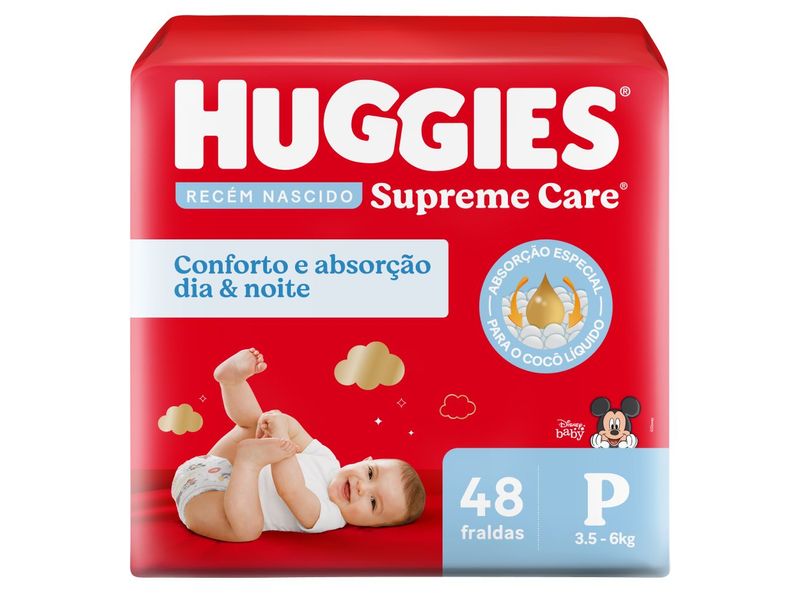 Fraldas Huggies Supreme Care Recém-Nascido P - 48 unidades