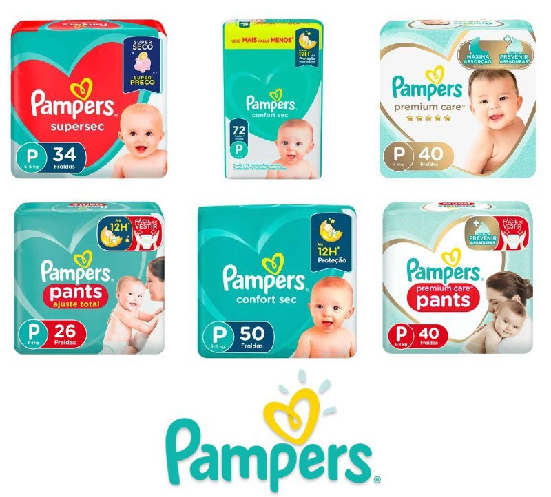 Fraldas Pampers no tamanho P