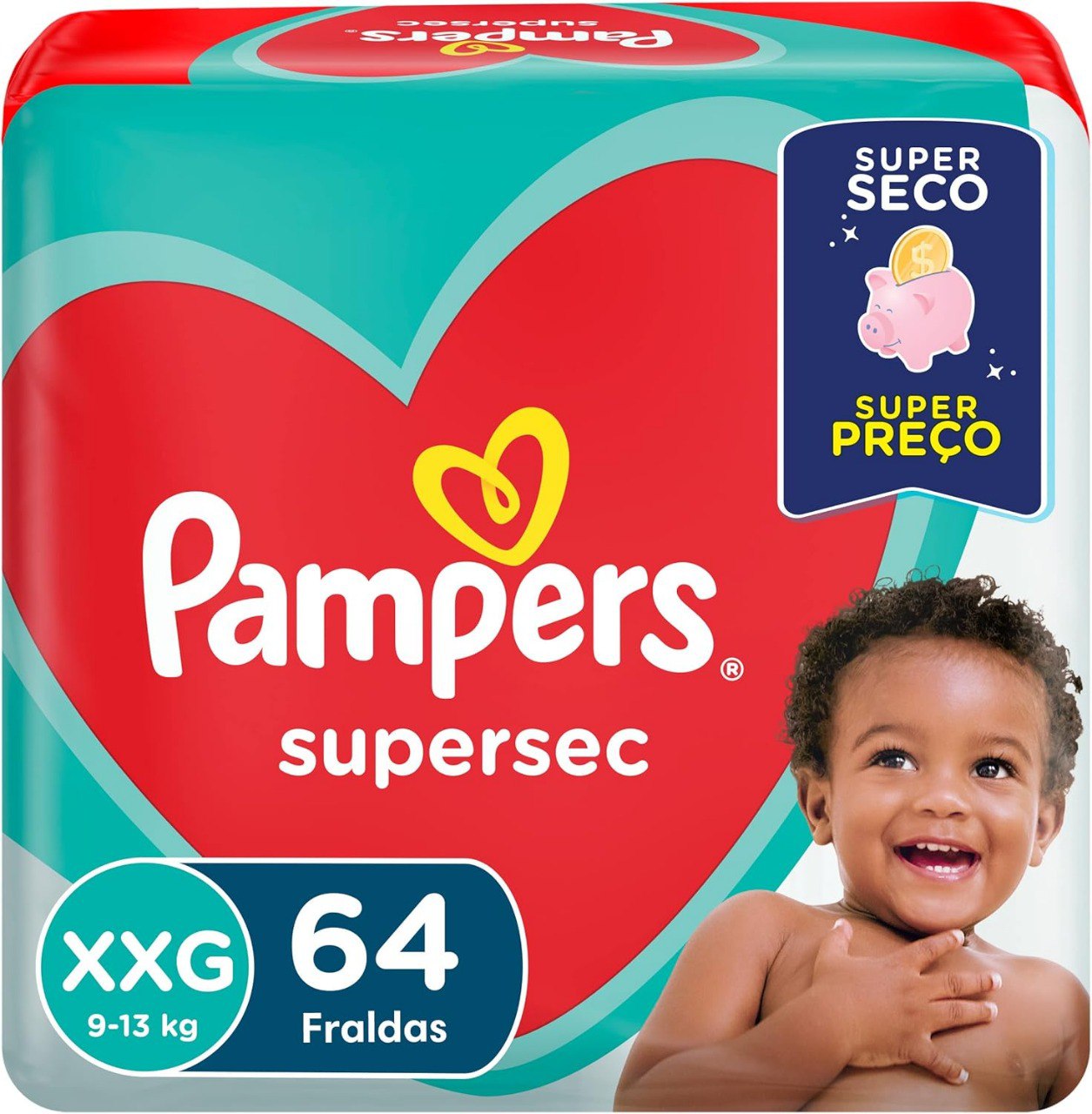 Fraldas Pampers Supersec XXG 64 Unidades
