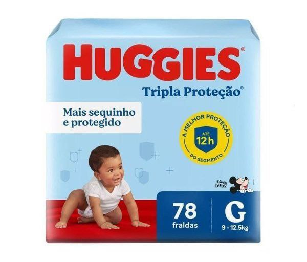 Huggies Tripla Proteção fralda g 78 unidades