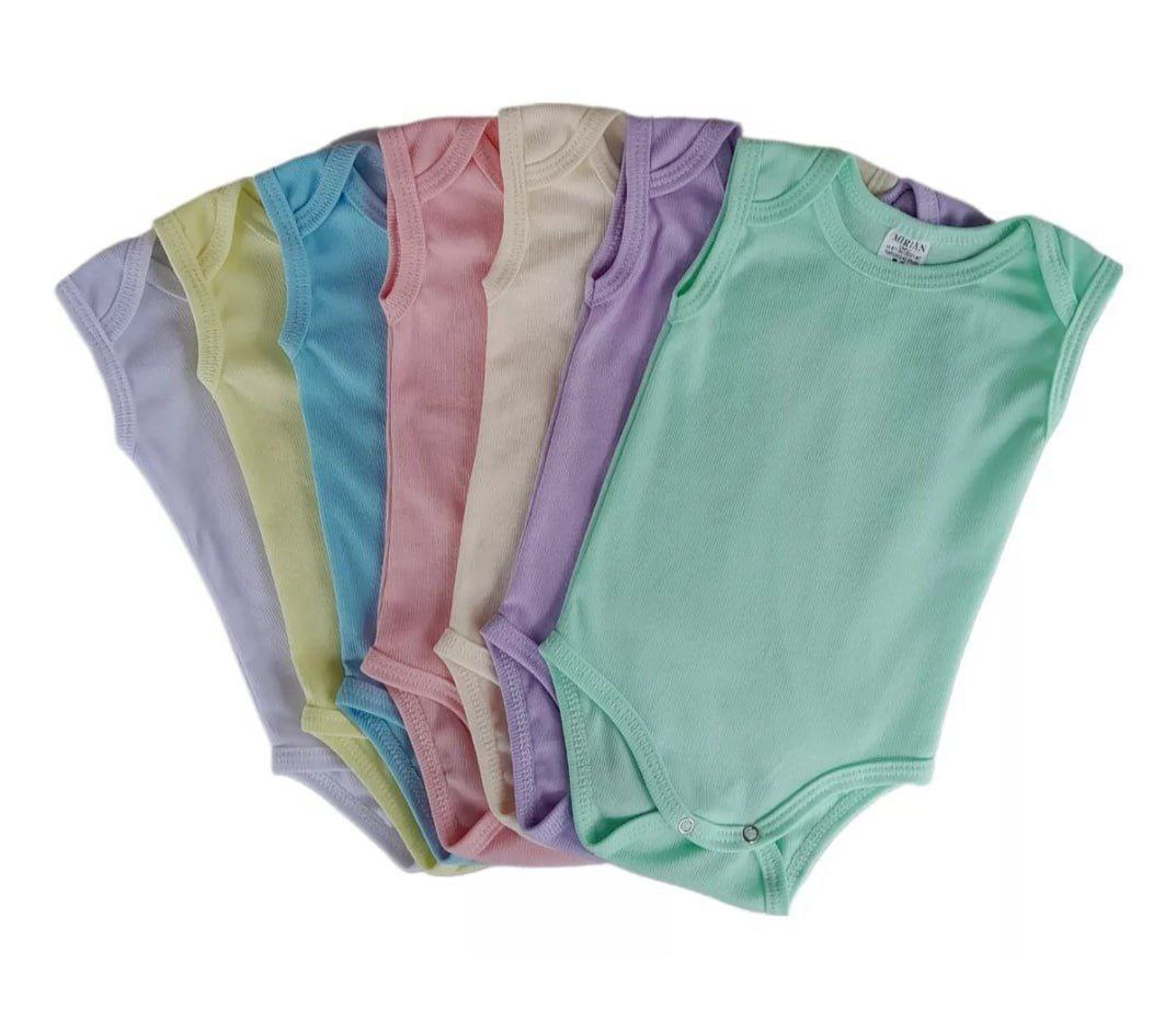 Kit 5 Body Regata Malha Canelado (Tam. P ao GG)