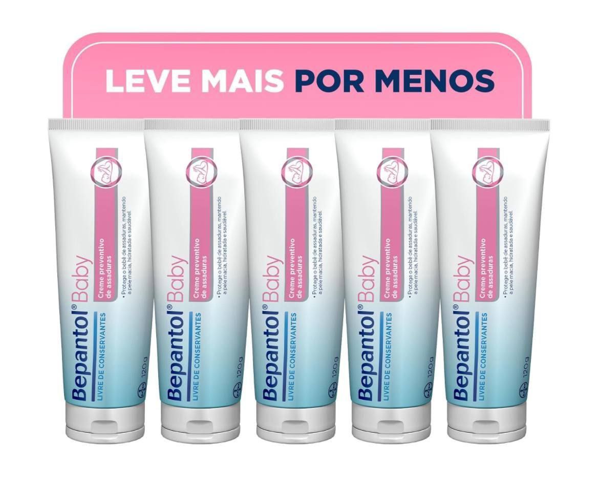 Kit Bepantol com 5 Pomada de Assadura 120g - 5 unidades