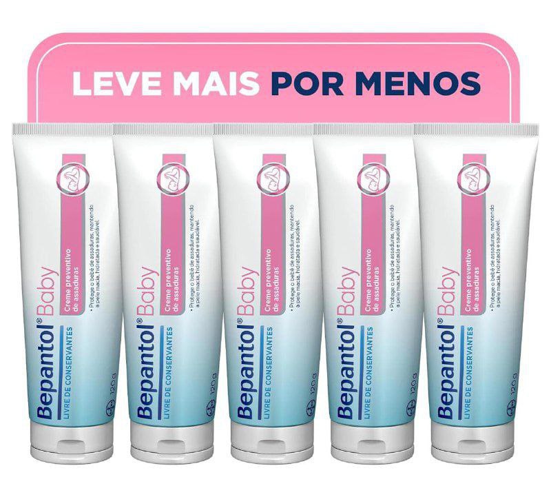 Kit Creme Assaduras Bepantol Baby 120g cada com 5 unidades