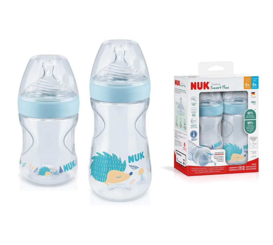 Kit de Mamadeiras Anticólica Essence Smart Flow 150ml e 270ml NUK