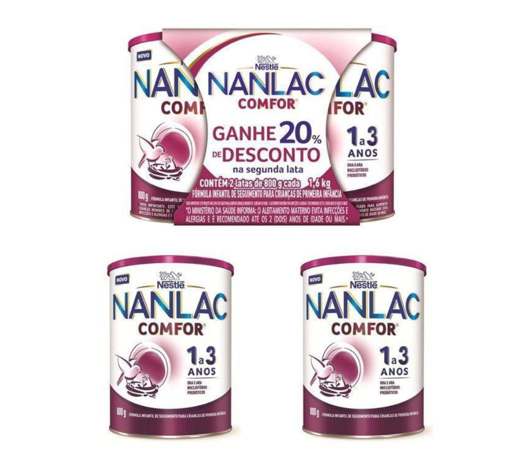 Kit Fórmula Infantil Nanlac Comfor 800g 2 Unidades