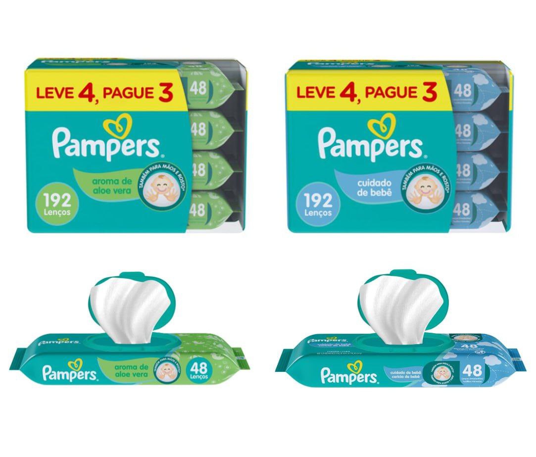 Lenços Umedecidos Pampers 192 Unidades
