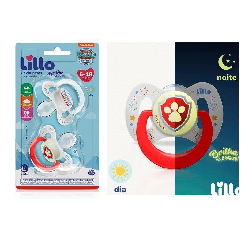 Lillo Kit 2 Chupetas Funny D&N Patrulha Canina Sil Anat Tam2 - Neutra