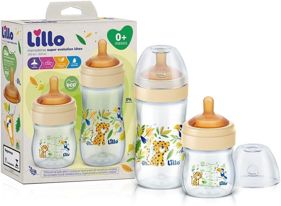 Lillo Kit De Mamadeiras Super Evolution Com Bico Látex 150Ml E 300Ml -