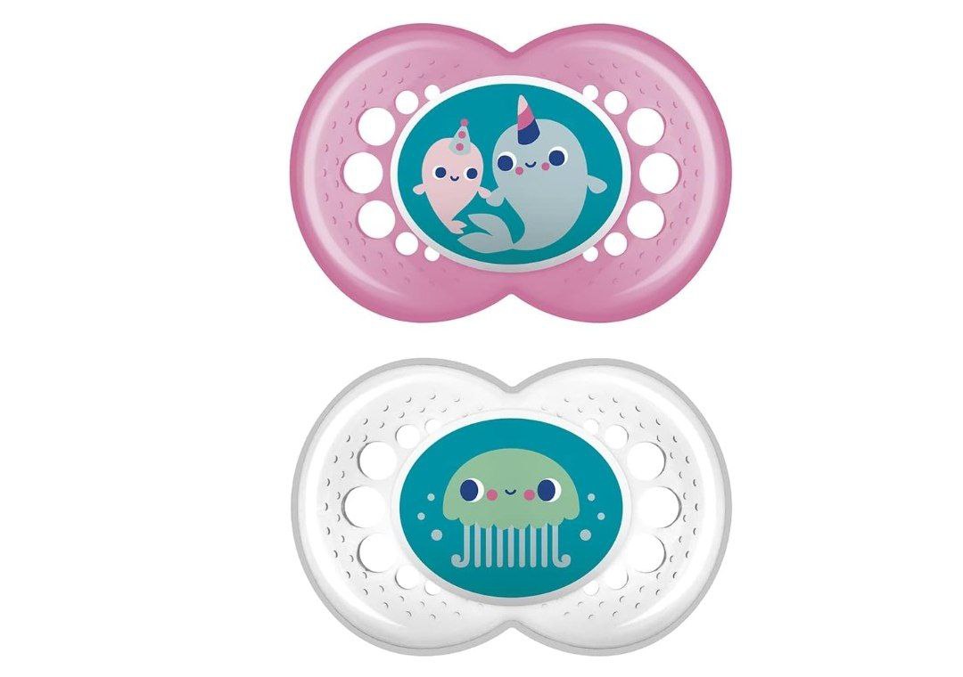 MAM Chupeta Mom & Dad para Meninas, Tam 2, 6+ Meses