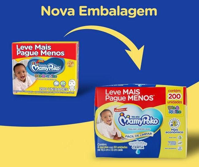 MamyPoko Lenços Umedecidos Dia&Noite 200 Unidades