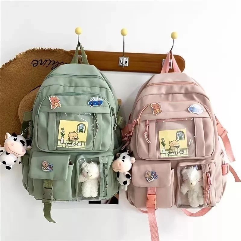 Mochila Feminina Escolar Passeio Coreano Grande Capacidade Sem Chaveiro Impermeável