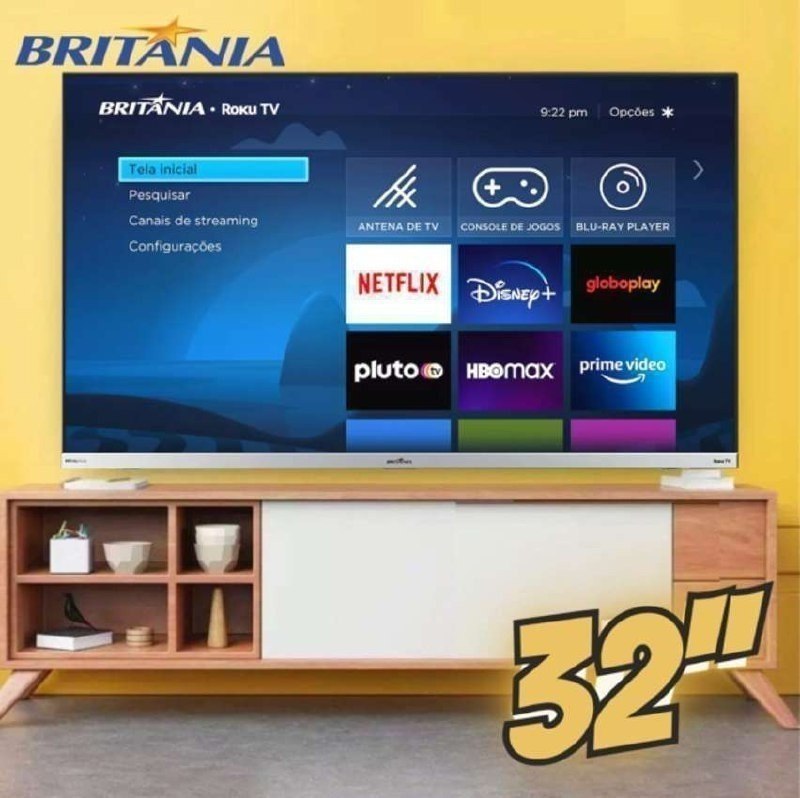 🔥 PREÇO TOP ‼️ Smart TV 32" Britânia 📺